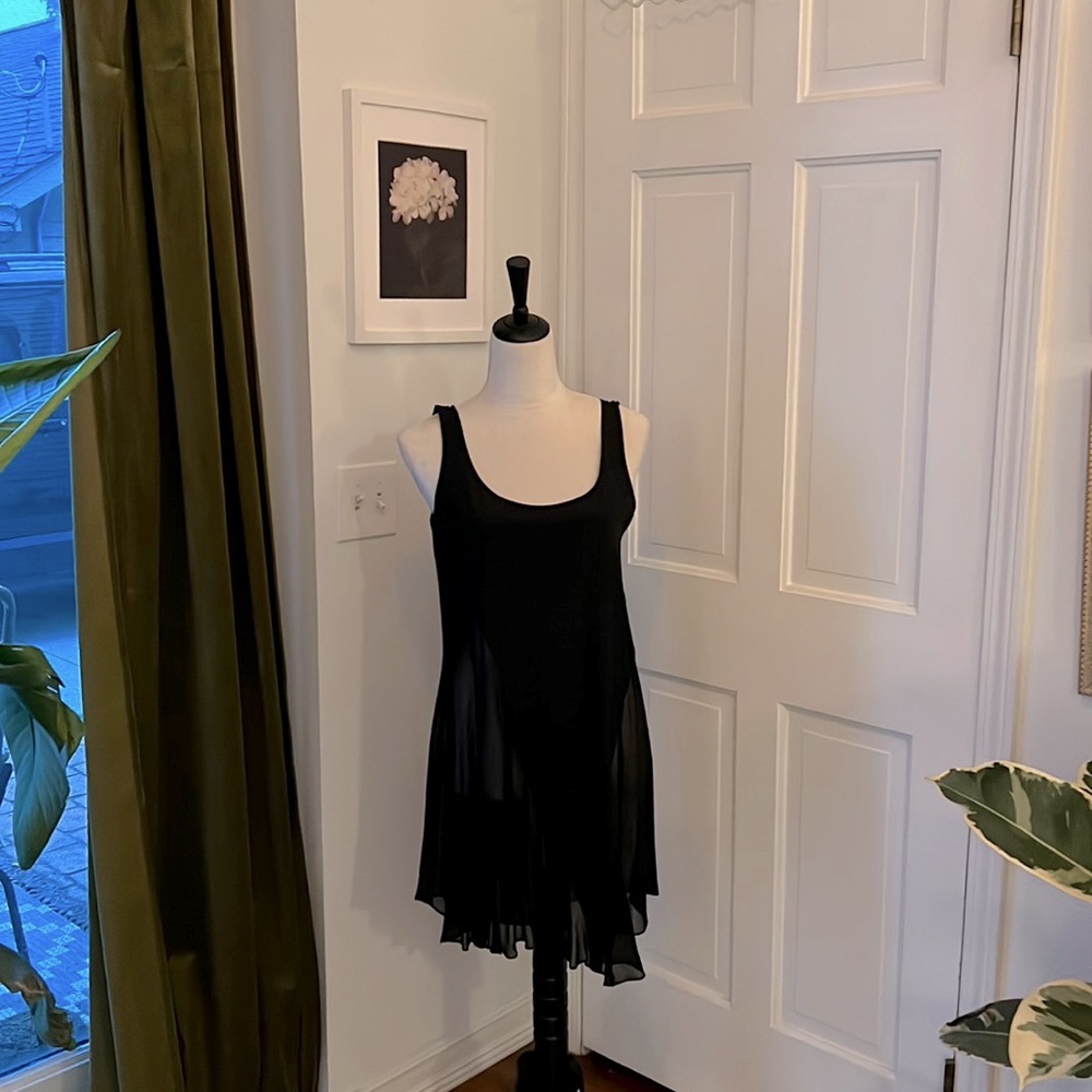 DKNY semi-sheer slip dress